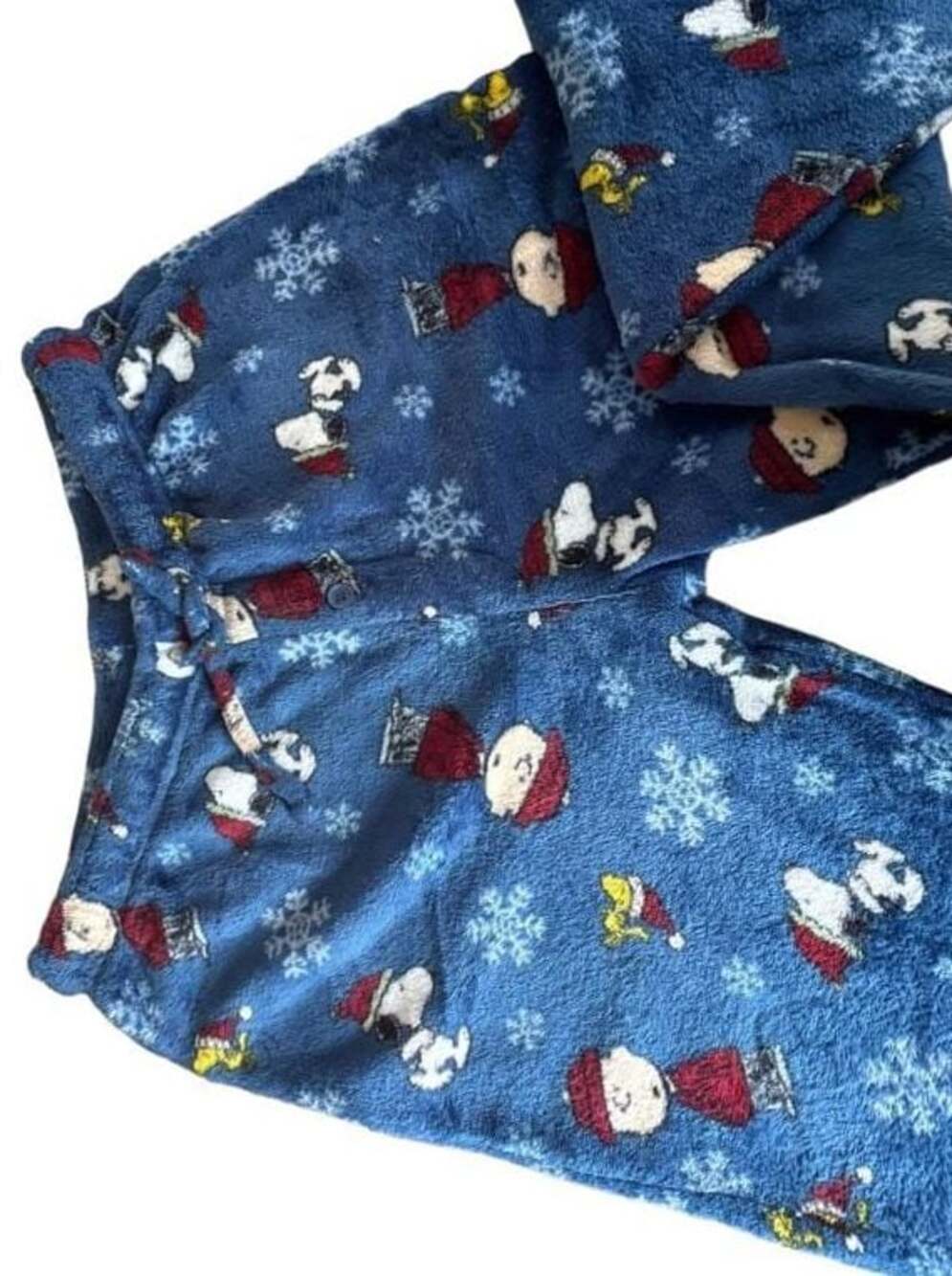 Peanuts Snoopy Christmas Winter Snowflake Fleece Pajama Lounge Pants